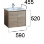 WH05-P1 PVC 600 Wall Hung Vanity Cabinet Only